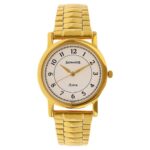 Sonata mens golden analog watch