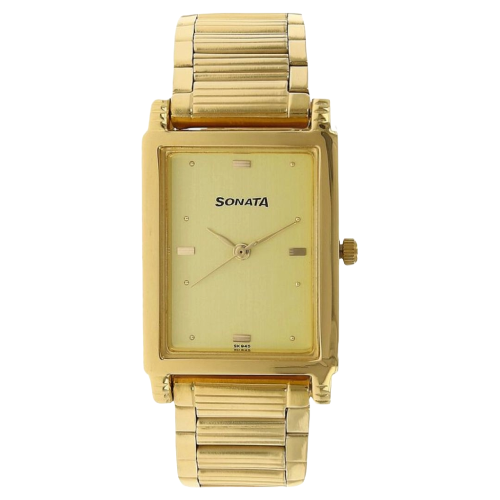 Sonata men golden watch