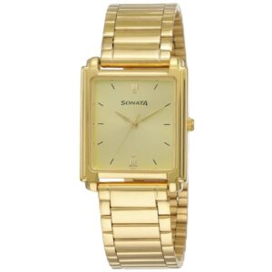 Sonata mens golden watch 7053