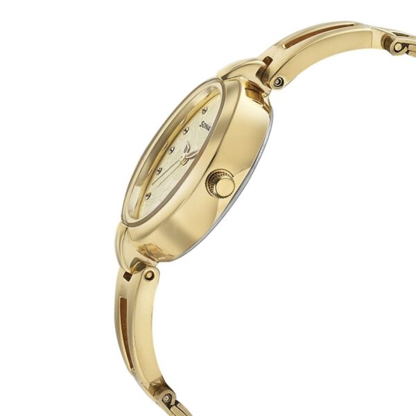 sonata women golden watch 8148