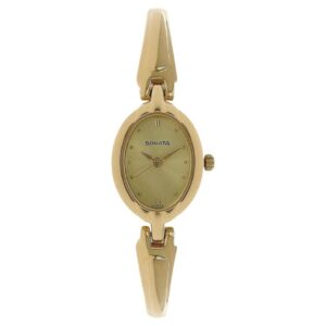 sonata women golden watch 8048